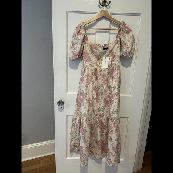 Tuckernuck OPT Rosita Floral Midi Dress NWT Extra Small XS - Picture 2 of 4